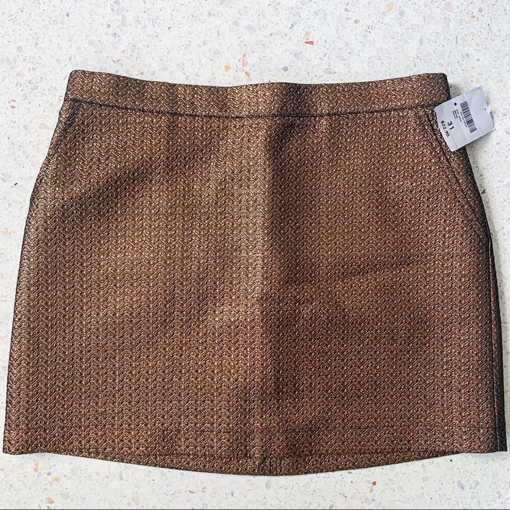 Bronze/metallic mini skirt